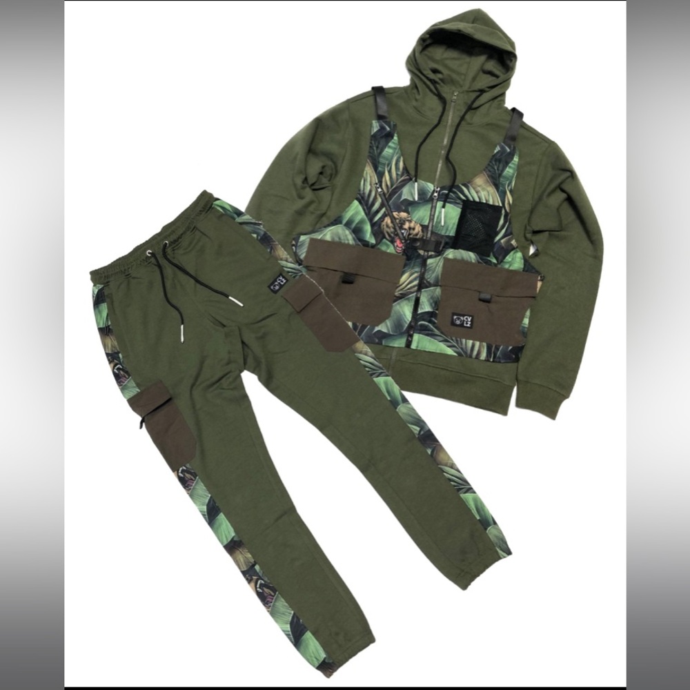 Civilized Hoodie and Pant Set with Detachable Vest
Style# CV5088
Color: Olive - Picture 1 of 5